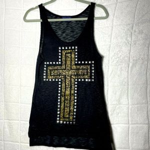 Women’s tank The classic sheer with cross design sz S